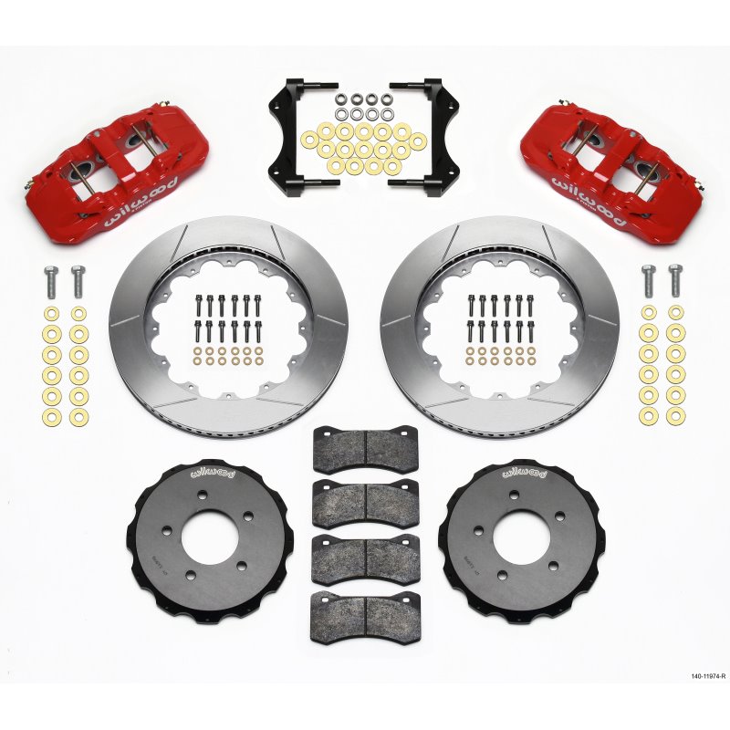 Wilwood AERO6 Front Hat Kit 14.00 Red 99-06 BMW E46