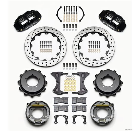 Wilwood Narrow Superlite 4R Rear Kit 12.88in Drilled Speedway Eng Floater w/ New Style End