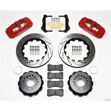 Wilwood AERO4 Rear Kit 14.25in Drilled Red 2006-10 Magnum/Challngr/Chrgr/300C