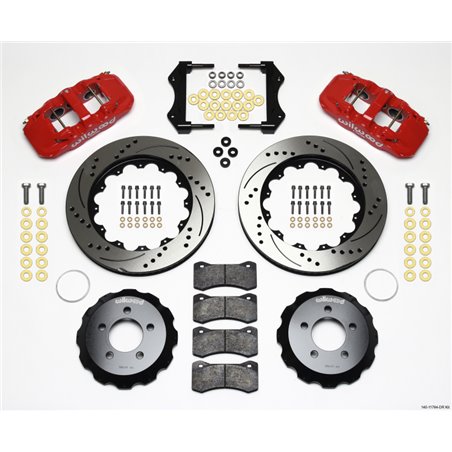 Wilwood AERO6 Front Hat Kit 14.25 Drilled Red 2006-10 Magnum/Challngr/Chrgr/300C