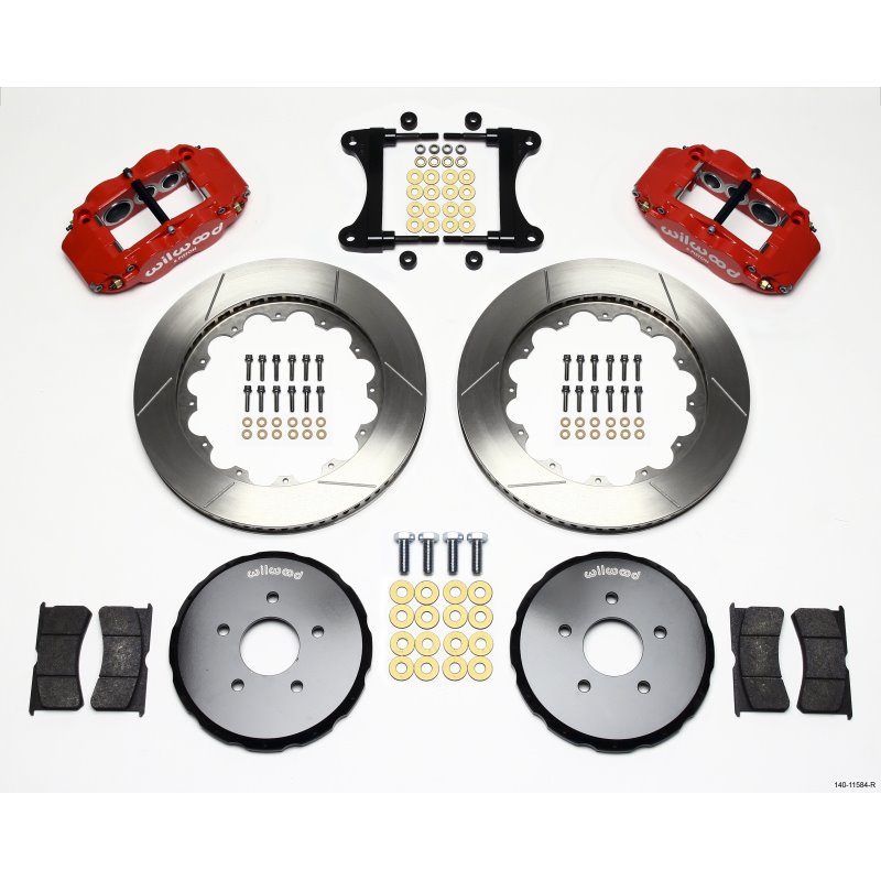 Wilwood Narrow Superlite 6R Front Hat Kit 14.00in Red Nissan 370Z/Fiti G37