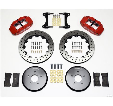 Wilwood Narrow Superlite 6R Front Hat Kit 13.06in Drill Red Nissan 370Z/Fiti G37