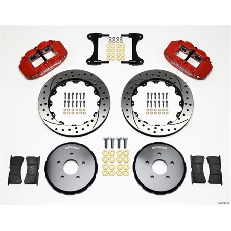 Wilwood Narrow Superlite 6R Front Hat Kit 13.06in Drill Red Nissan 370Z/Fiti G37