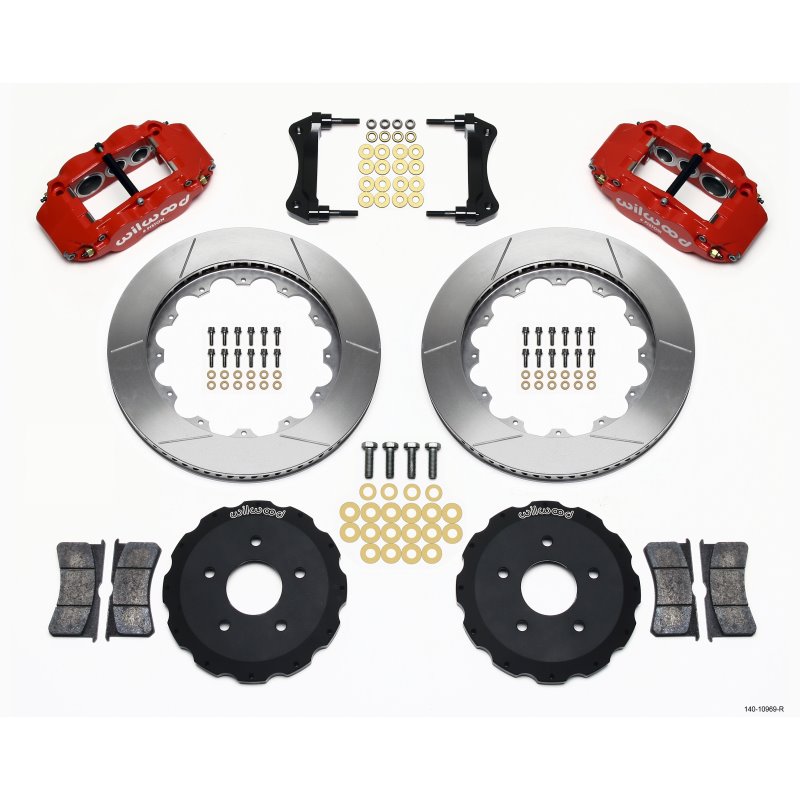 Wilwood Narrow Superlite 6R Front Hat Kit 14.00in Red Backdraft Cobra (BMW E36 Based)