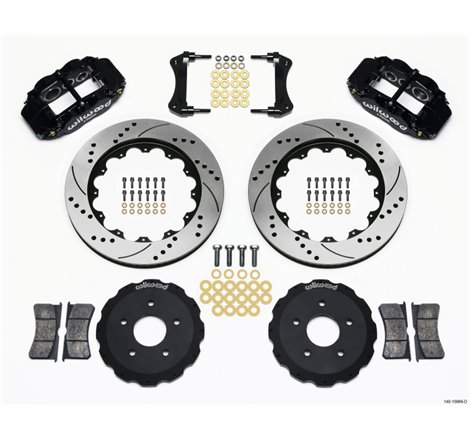 Wilwood Narrow Superlite 6R Front Hat Kit 14.00in Drilled Backdraft Cobra (BMW E36 Based)