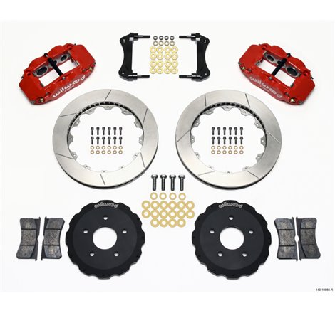 Wilwood Narrow Superlite 6R Front Hat Kit 13.06in Red Backdraft Cobra (BMW E36 Based)