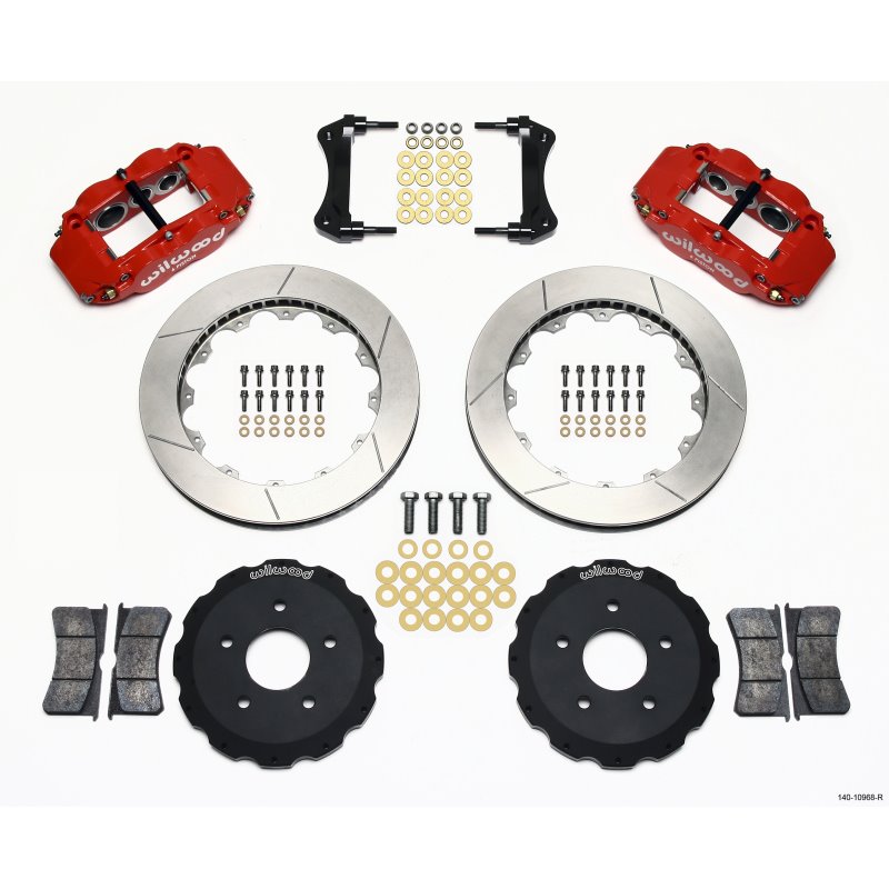 Wilwood Narrow Superlite 6R Front Hat Kit 13.06in Red Backdraft Cobra (BMW E36 Based)