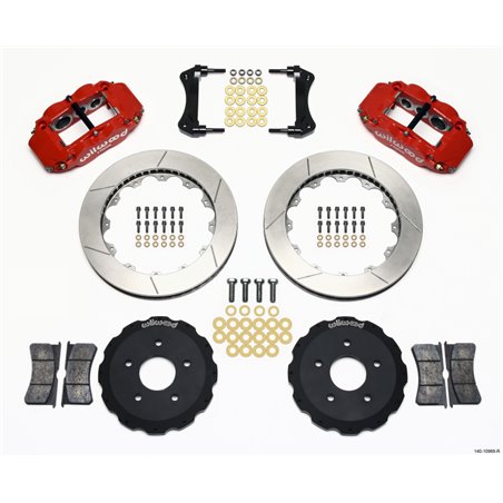 Wilwood Narrow Superlite 6R Front Hat Kit 13.06in Red Backdraft Cobra (BMW E36 Based)