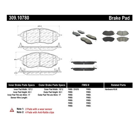 StopTech Performance 05-08 Legacy 2.5 GT Front Brake Pads