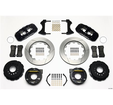 Wilwood AERO4 Rear P-Brake Kit 14.00in Ford 8.8 w/2.5in Offset-5 Lug