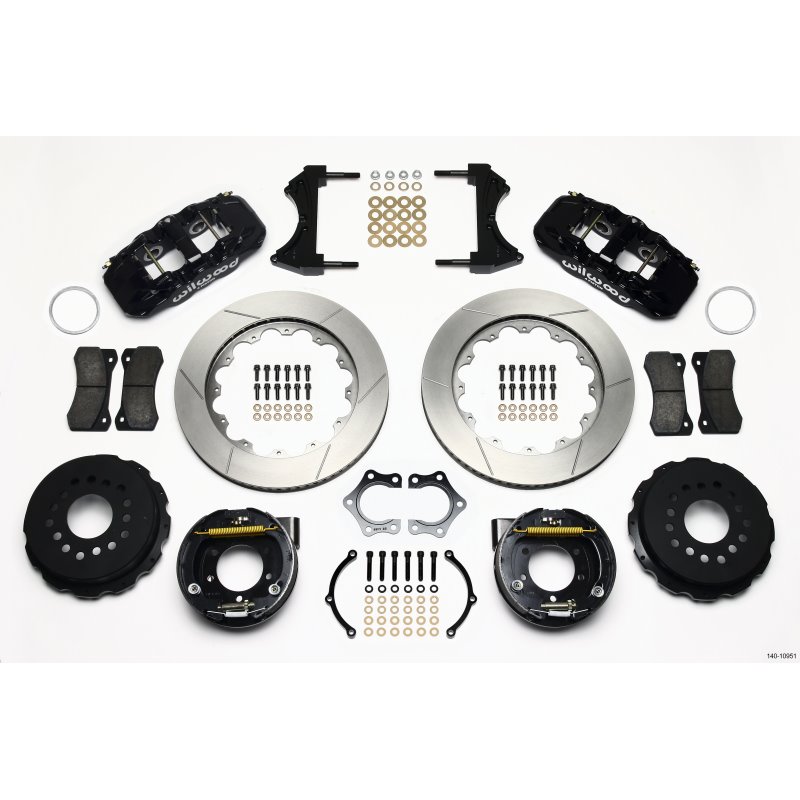 Wilwood AERO4 Rear P-Brake Kit 14.00in Mopar/Dana 2.36in Off w/Snap Ring Brng