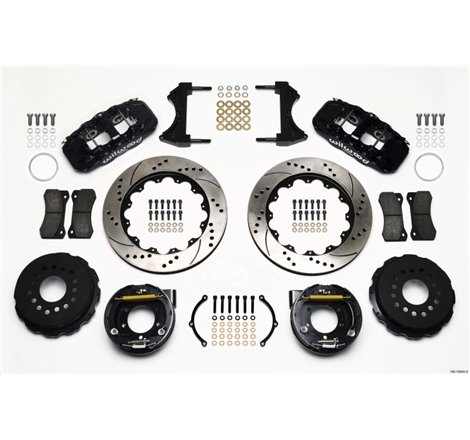 Wilwood AERO4 Rear P-Brake Kit 14.00in Drilled 2005-2014 Mustang