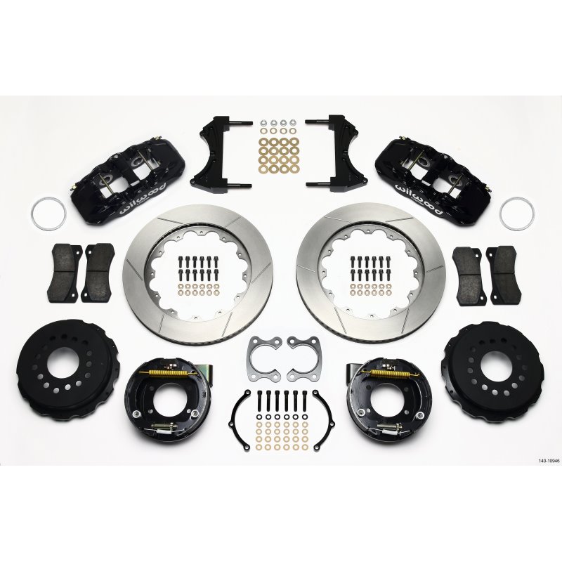 Wilwood AERO4 Rear P-Brake Kit 14.00in Small Ford 2.66in Offset