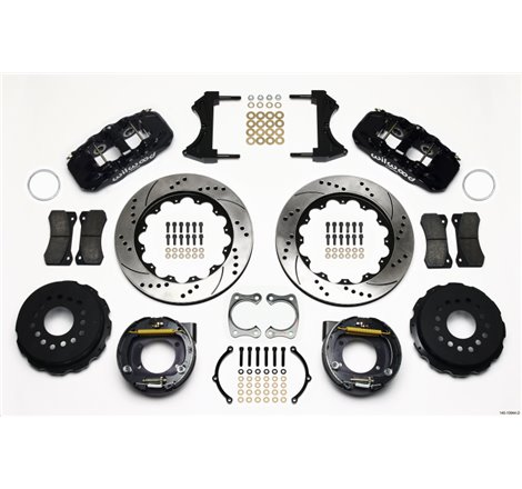 Wilwood AERO4 Rear P-Brake Kit 14.00in Drilled Big Ford New Style 2.36in Offset