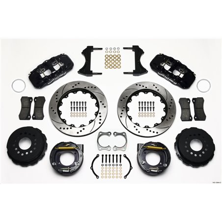 Wilwood AERO4 Rear P-Brake Kit 14.00in Drilled Big Ford New Style 2.36in Offset