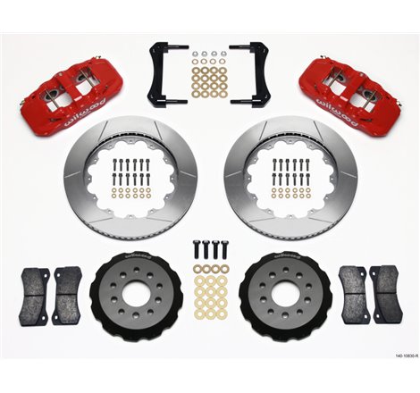 Wilwood AERO6 Front Hat Kit 14.00 Red 2005-2014 Mustang