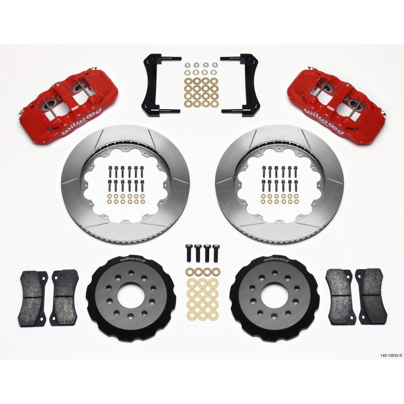 Wilwood AERO6 Front Hat Kit 14.00 Red 2005-2014 Mustang