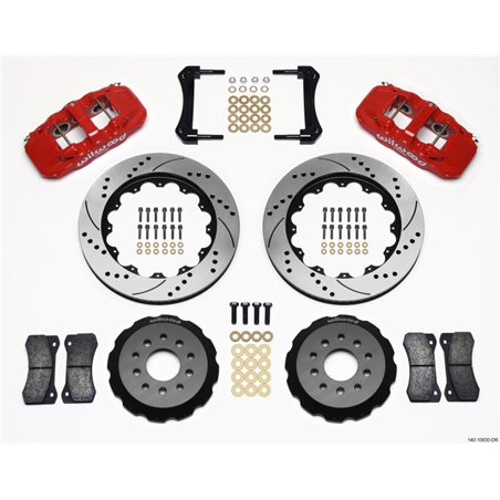 Wilwood AERO6 Front Hat Kit 14.00 Drilled Red 2005-2014 Mustang