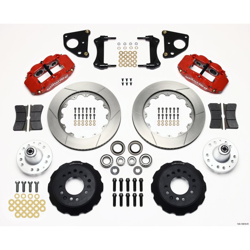 Wilwood Narrow Superlite 6R Front Hub Kit 14.00in Red 62-72 CDP B & E Body-Drum