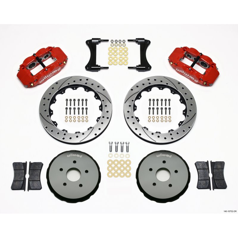 Wilwood Narrow Superlite 6R Front Hat Kit 12.88in Drilled Red 2008 Toyota Matrix