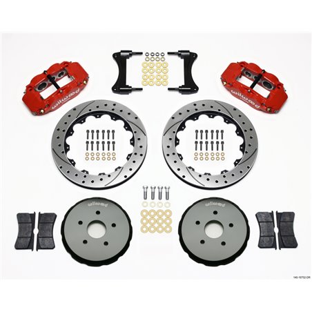 Wilwood Narrow Superlite 6R Front Hat Kit 12.88in Drilled Red 2008 Toyota Matrix