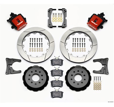 Wilwood Combination Parking Brake Rear Kit 12.88in Red 2005-2014 Mustang