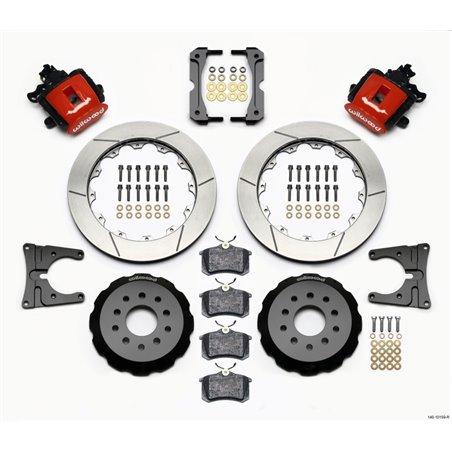 Wilwood Combination Parking Brake Rear Kit 12.88in Red 2005-2014 Mustang