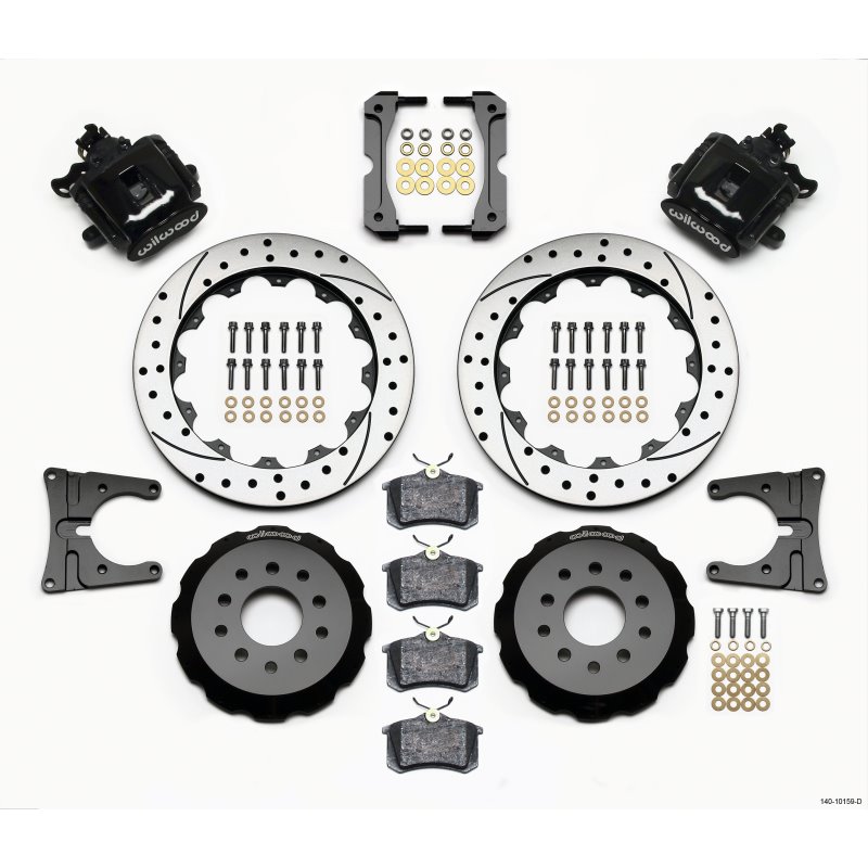 Wilwood Combination Parking Brake Rear Kit 12.88in Drilled 2005-2014 Mustang