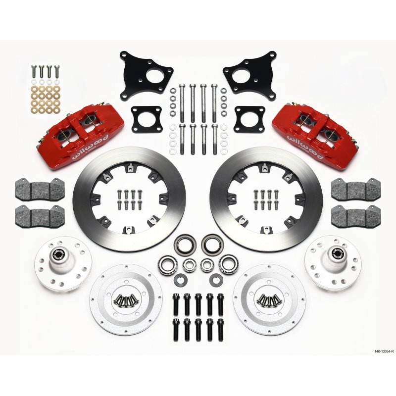 Wilwood Dynapro 6 Front Hub Kit 12.19in Red AMC 71-76 OE Disc w/o Bendix Brakes