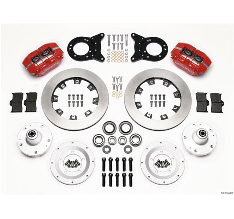 Wilwood Dynapro Dust-Boot Front Kit 12.19in Red 1965-1969 Mustang Disc & Drum Spindle