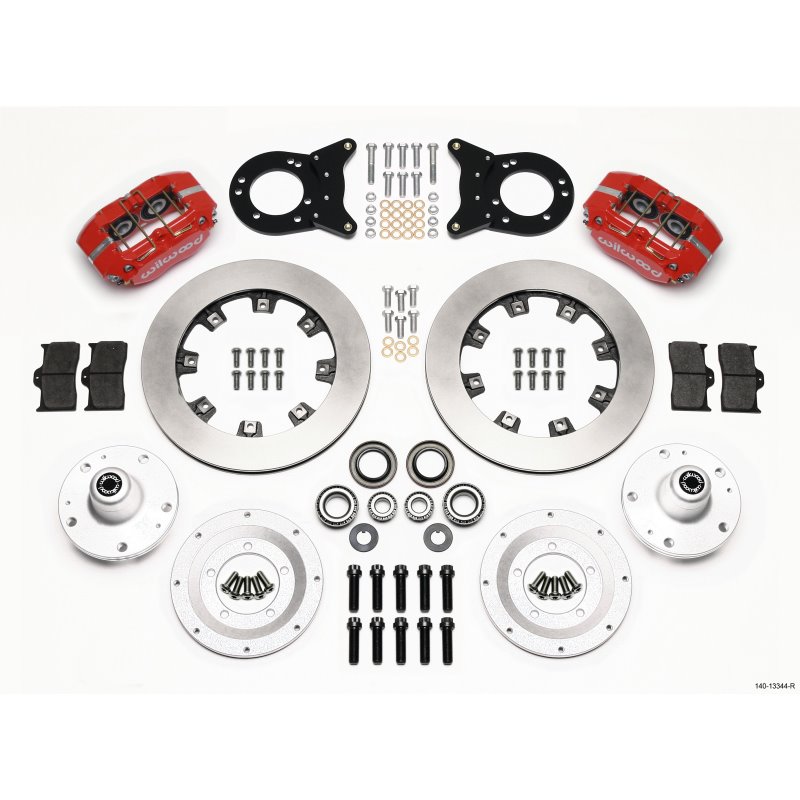 Wilwood Dynapro Dust-Boot Front Kit 12.19in Red 1965-1969 Mustang Disc & Drum Spindle