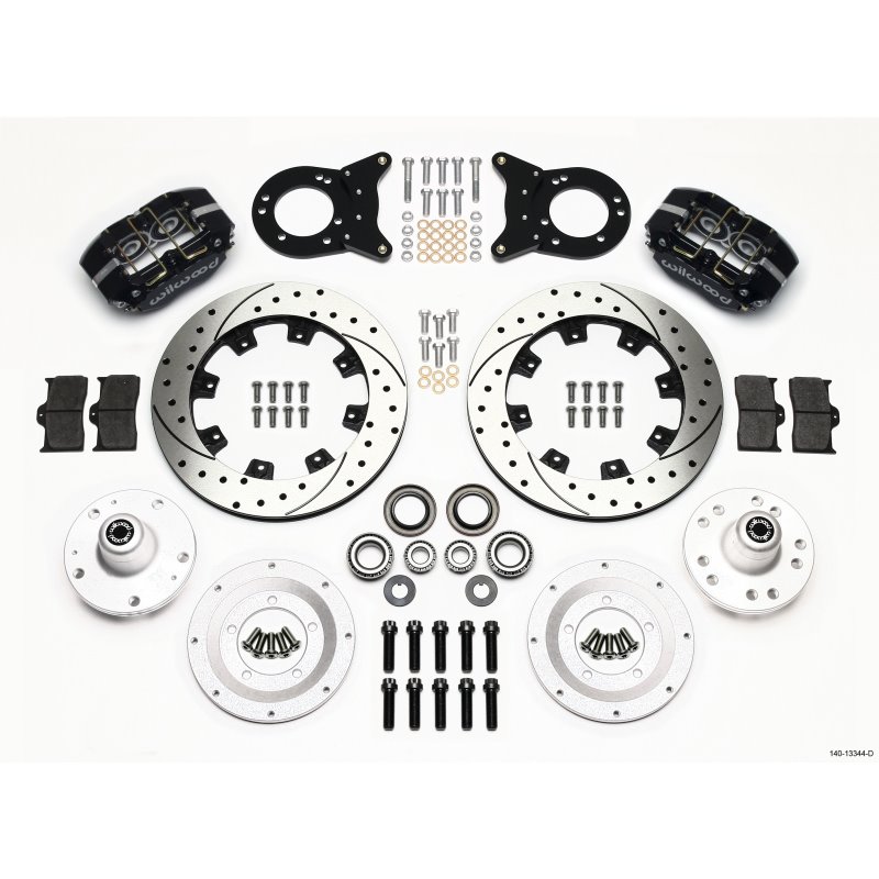 Wilwood Dynapro Dust-Boot Front Kit 12.19in Drilled 1965-1969 Mustang Disc & Drum Spindle