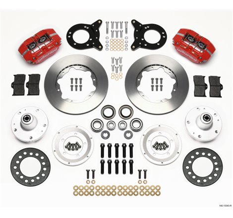 Wilwood Dynapro Dust-Boot Front Kit 11.00in Red 1965-1969 Mustang Disc & Drum Spindle