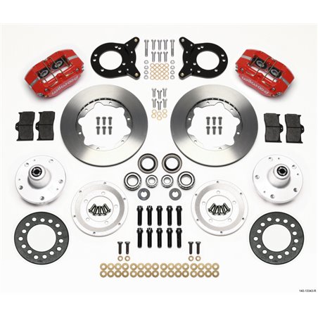 Wilwood Dynapro Dust-Boot Front Kit 11.00in Red 1965-1969 Mustang Disc & Drum Spindle