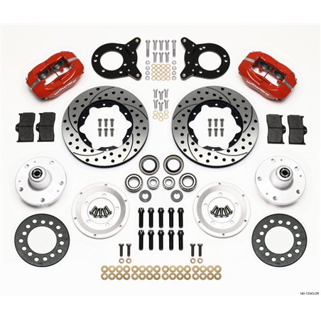 Wilwood Dynapro Dust-Boot Front Kit 11.00in Dril Red 1965-1969 Mustang Disc & Drum Spindle