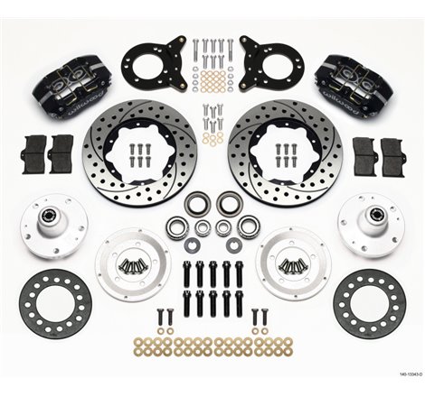 Wilwood Dynapro Dust-Boot Front Kit 11.00in Drilled 1965-1969 Mustang Disc & Drum Spindle