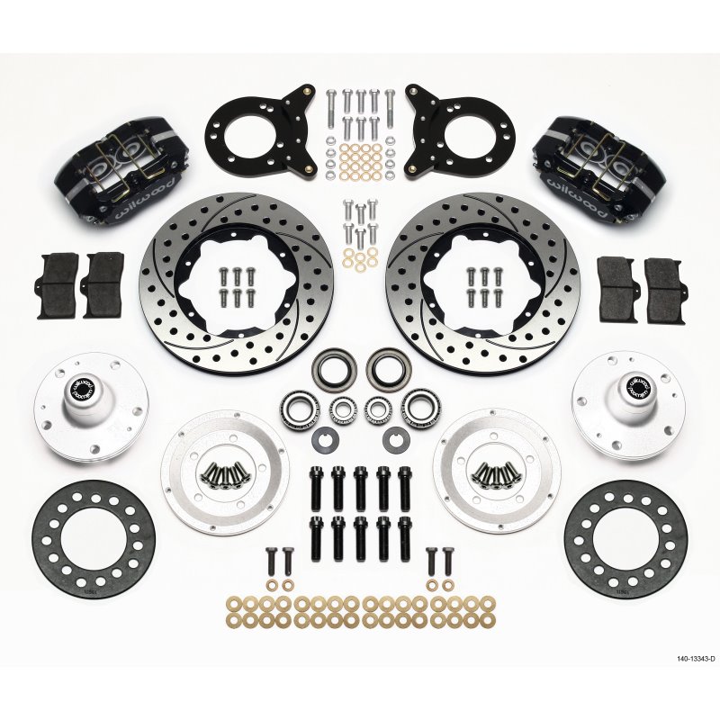 Wilwood Dynapro Dust-Boot Front Kit 11.00in Drilled 1965-1969 Mustang Disc & Drum Spindle