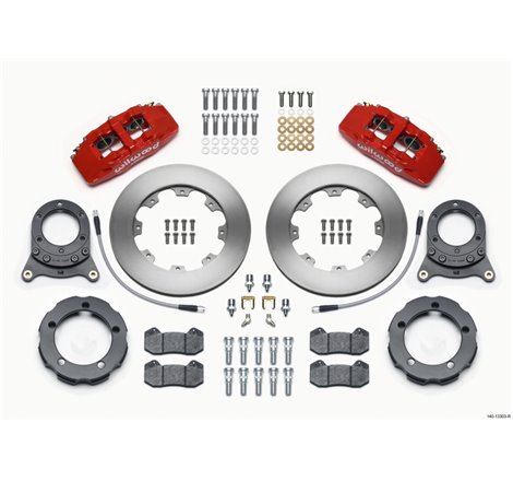 Wilwood Dynapro 6 Front Hat Kit 11.75in Rotor Red 66-75 Ford Bronco Dana 30/44 w/Lines