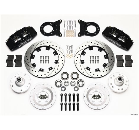 Wilwood Dynapro 6 Front Hub Kit 12.19in Drilled 1965-1969 Mustang Disc & Drum Spindle