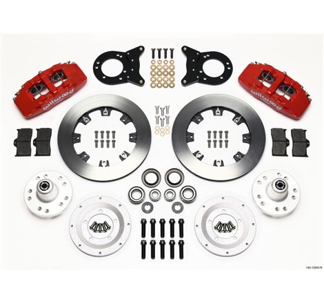 Wilwood Dynapro 6 Front Hub Kit 12.19in Red 1970-1973 Mustang Disc & Drum Spindle