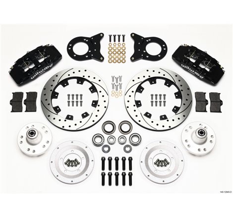 Wilwood Dynapro 6 Front Hub Kit 12.19in Drilled 1970-1973 Mustang Disc & Drum Spindle