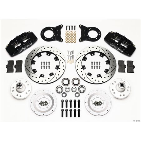 Wilwood Dynapro 6 Front Hub Kit 12.19in Drilled 1970-1973 Mustang Disc & Drum Spindle