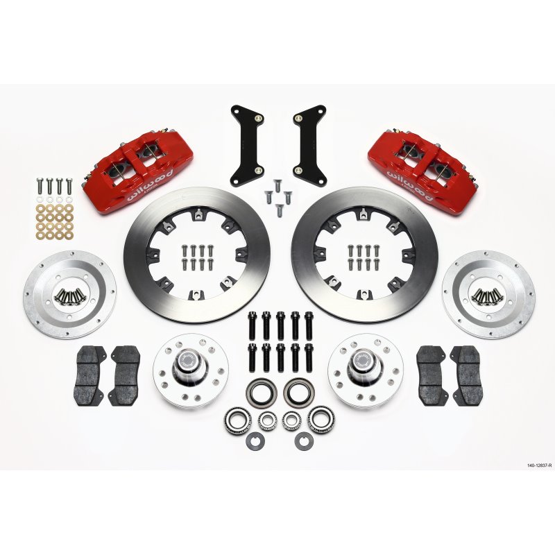 Wilwood Dynapro 6 Front Hub Kit 12.19in Red 79-87 GM G Body