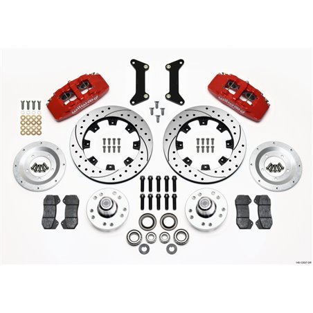 Wilwood Dynapro 6 Front Hub Kit 12.19in Drilled Red 79-87 GM G Body