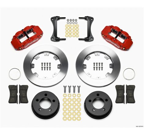 Wilwood Narrow Superlite 4R Front Kit 12.19in Drilled Red 87-89 Jeep YJ