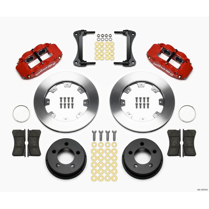 Wilwood Narrow Superlite 4R Front Kit 12.19in Drilled Red 87-89 Jeep YJ