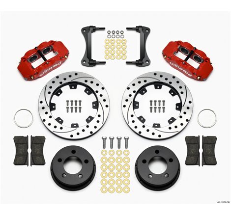 Wilwood Narrow Superlite 4R Front Kit 12.19in Drilled Red 87-89 Jeep YJ