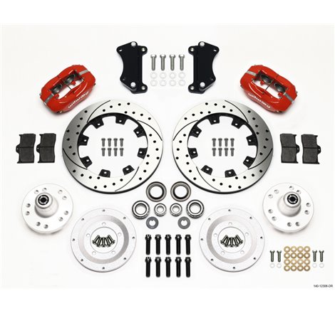 Wilwood Forged Dynalite Front Kit 12.19in Drilled Red Heidts Tri -5 2 inch Drop Spindle