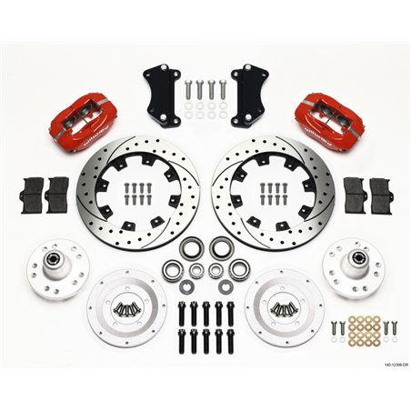 Wilwood Forged Dynalite Front Kit 12.19in Drilled Red Heidts Tri -5 2 inch Drop Spindle