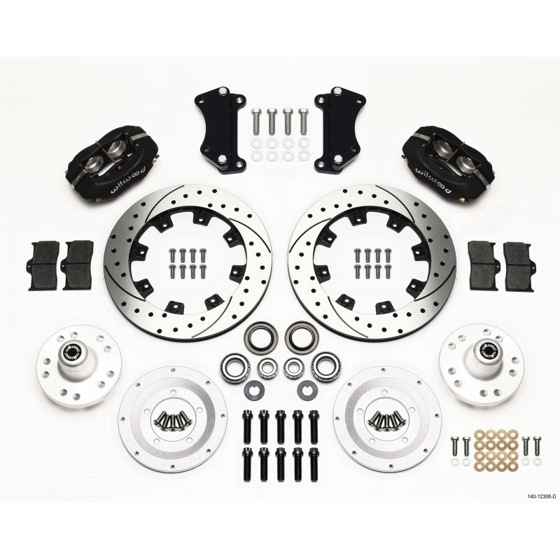 Wilwood Forged Dynalite Front Kit 12.19in Drilled Heidts Tri -5 2 inch Drop Spindle